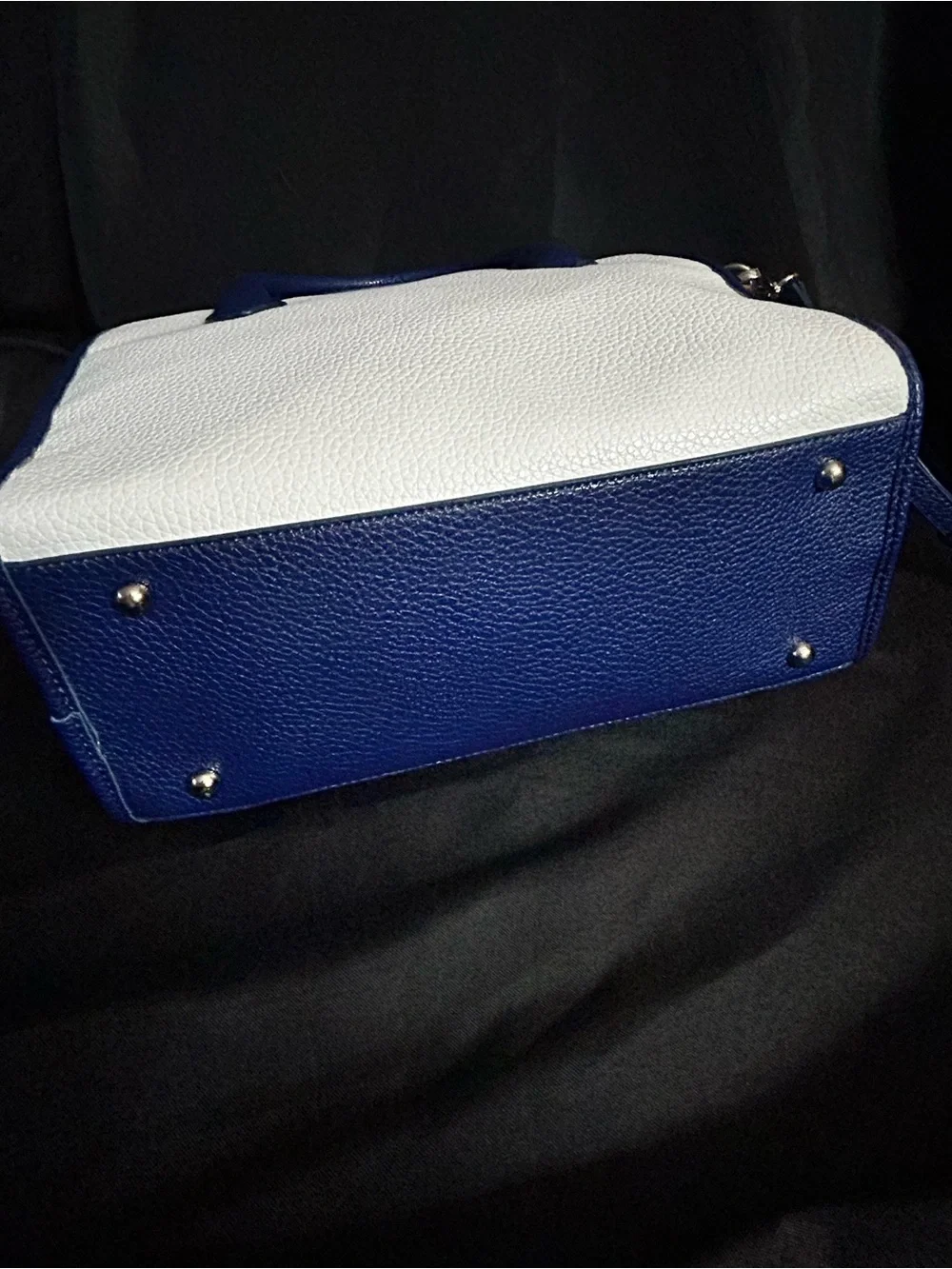 Nine West Women's Two-Tone Blue & White Structured Satchel Handbag